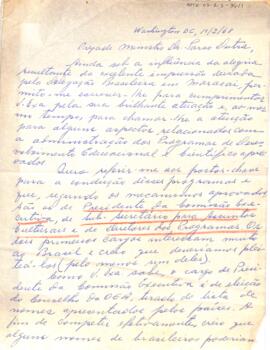 Correspondência de Armando Hildebrand, para Tarso Dutra, Ministro do MEC