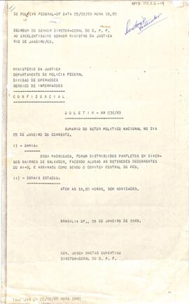 Telegrama do General José Bretas Cupertino, Diretor Geral do DPF