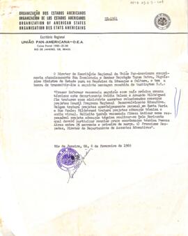 Correspondência do Diretor do Escritório Regional da União Pan-Americana