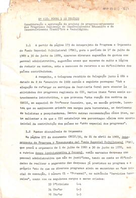 Relação de considerações sobre o programa-orçamento