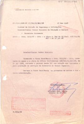 Ofício circular confidencial nº 17/DSI/SI/MEC/68, de Waldemar Raul Turola, Diretor da DSIMEC
