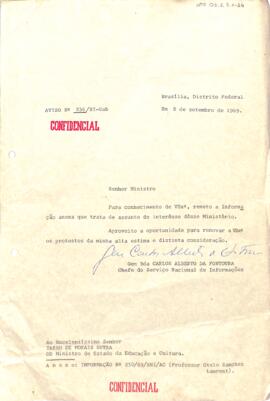 Aviso confidencial nº 236/SI-Gab, do Gen. Carlos Alberto da Fontoura, Chefe do SNI