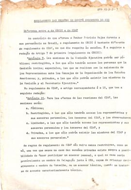 Regulamento das sessões do Comitê Executivo do CIC
