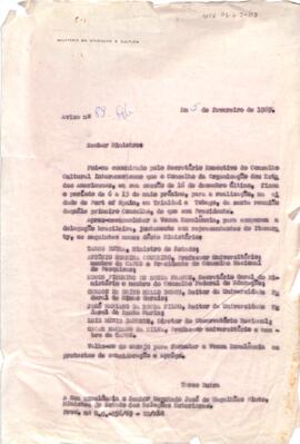 Aviso nº 89 Gb. de Tarso Dutra, Ministro do MEC
