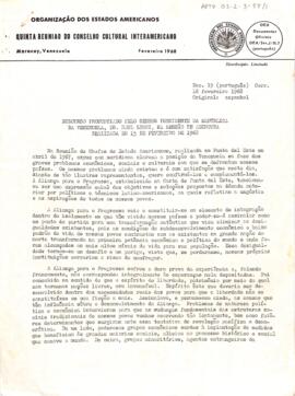 Discurso OEA/Ser./J/11.7 Doc. 19 de Raul Leoni, Presidente da República da Venezuela