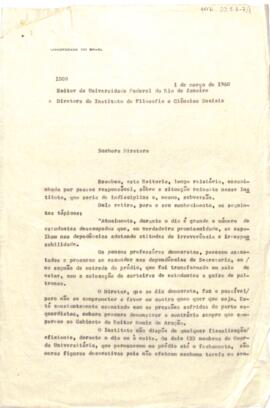 Ofício nº 1589, de Raymundo Moniz de Aragão, Reitor da UFRJ
