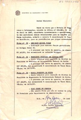 Correspondência de Anysio Chaves Fernandes, Diretor-Geral do Departamento de Administração do MEC