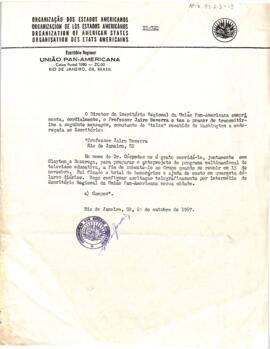 Correspondência do Diretor do Escritório Regional da União Pan-Americana