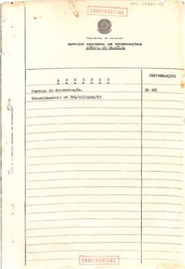 Encaminhamento confidencial nº 394/SNI/ABSB/1967