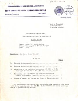 Ata OEA/Ser./J/11.7 Doc.30 da Comissão III, de Ciência e Tecnologia