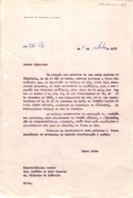 Aviso nº 736 Gb, de Tarso Dutra, Ministro do MEC