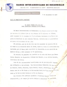Comunicado de Imprensa do BID