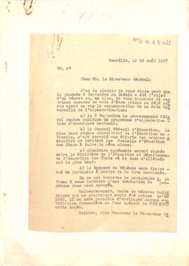 Correspondência, de Tarso Dutra, Ministro do MEC