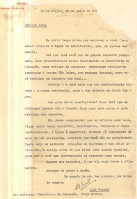 Carta de Lila Rippol para Natho Henn