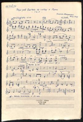 007 Peça para Quarteto de Cordas e Piano - 1º Violino
