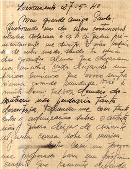 Carta de Natho Henn para Paulo Moritz 2 (primeira página)