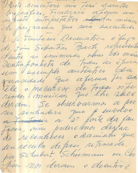 Escrito sobre Fantasia cromática e fuga de Bach (manuscrito)