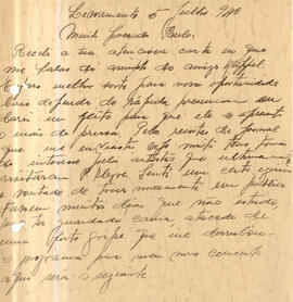 Carta de Natho Henn para Paulo Moritz 4 (primeira página)