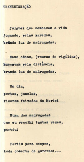 Poema Transmigração 1