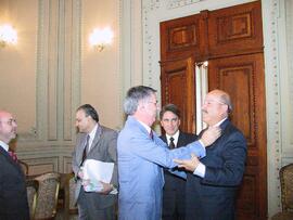 Governador Germano Rigotto recebe governador de Santa Catarina, Luiz Henrique Silva Foto: Ivan de Andrade