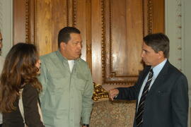 Germano Rigotto recebe Presidente da Venezuela, Hugo Chávez. Autor: Paulo Dias