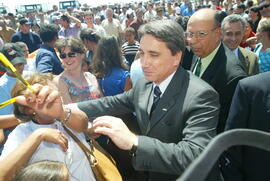 O governador Germano Rigotto durante a inauguração da Cervejaria Colônia, em Santa Maria. Autor: Jefferson Bernardes
