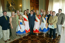 Governador Germano Rigotto em audiência com as autoridades e rainhas da Festa do Arroz. Autor: Jefferson Bernardes