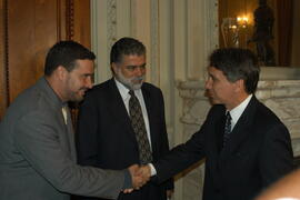 Germano Rigotto recebe o Ministro dos Transportes, Anderson Adauto que apresenta revindicações para malha rodoviária. Autor: Paulo Dias