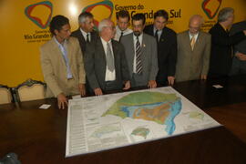 Governador em exercício, Antônio Hohlfeldt, durante o lançamento do Mapa Hidrogeológico do Rio Grande do Sul. Autor: Paulo Dias