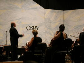 Orquestra Sinfônica de Porto Alegre (OSPA) em apresentação do maestro, Isaac Karabtchevsky. Autor: Alfonso Abraham