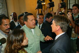 Governador Germano Rigotto, recebe a visita do Presidente da Venezuela Hugo Chávez. Autor: Nabor Goulart