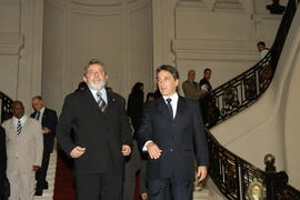 Governador Germano Rigotto recebe visita do Presidente Lula. Autor: Paulo Dias