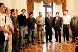 Chefe da Casa Civil, Alberto Oliveira, recebe o presidente da Corag, Irton Feller, e comitiva do Vale do Paranhana. Autor: Ivan de Andrade