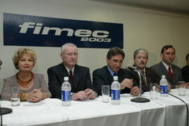 Germano Rigotto na solenidade de abertura da FIMEC 2003 - 27ª Feira Internacional de Couros, Produtos Químicos Componentes e Acessórios, Equipamentos e Máquinas para Calçados e Curtumes. Autor: Nabor Goulart