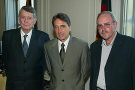 Germano Rigotto em audiência com o prefeito de Arroio do Padre, Almiro Buss. Autor: Nabor Goulart