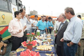 Secretário da Agricultura e Abastecimento, Odacir Klein, e o presidente da Emater, Caio Rocha, participam da abertura oficial da 24ª edição das Feiras do Litoral Norte. Autor: Itamar Aguiar