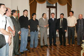 Chefe da Casa Civil, Alberto Oliveira, recebe o presidente da Corag, Irton Feller, e comitiva do Vale do Paranhana. Autor: Ivan de Andrade