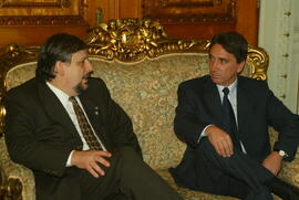 Governador Germano Rigotto em reunião com o Ministro de Estado da Previdência, Ricardo Berzoini. Autor: Nabor Goulart