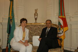 Chefe da Casa Civil, Alberto Oliveira, em audiência com a deputada estadual, Maria Helena Sartori. Autor: Paulo Dias