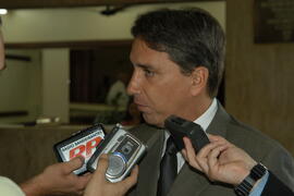Germano Rigotto em coletiva de imprensa. Autor: Paulo Dias
