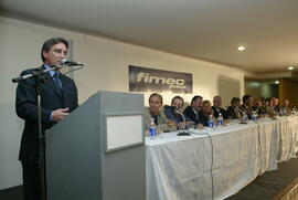 Germano Rigotto na solenidade de abertura da FIMEC 2003 - 27ª Feira Internacional de Couros, Produtos Químicos Componentes e Acessórios, Equipamentos e Máquinas para Calçados e Curtumes. Autor: Nabor Goulart