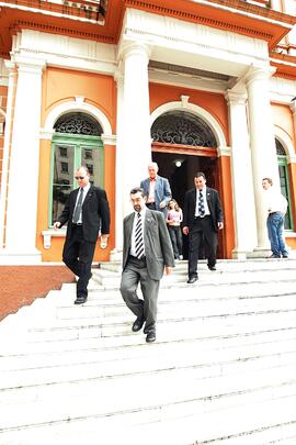 Vice-governador, Antônio Hohlfeldt, participa da entrega do projeto Fala Aí Porto Alegre ao Prefeito de Porto Alegre, José Fogaça. Autor: Ivan de Andrade
