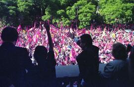 Posse do governador do Rio Grande do Sul, Olívio Dutra, na sacada do Palácio Piratini