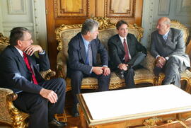 Germano Rigotto em reunião do CODESUL, com os governadores do Paraná, Mato Grosso do Sul, Santa Catarina. Autor: Nabor Goulart