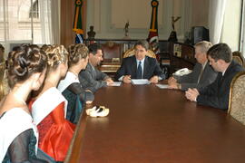 Entrevista coletiva para aniversário do município de Westfália com Governador Germano Rigotto. Autor: Paulo Dias