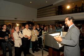 Governador em exercício, Antônio Hohlfeldt, durante coquetel de lançamento dos livros "Mario Quintana: poeta, caminhante e sonhador" editado pelo IEL, e "A quinta essência de Quintana" editado pela Cia. Zaffari. Autor: Paulo Dias