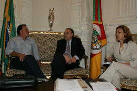 Chefe da Casa Civil, Alberto Oliveira, durante audiência com vereador de Rosário do Sul, Júlio Braga. Autor: Ivan de Andrade