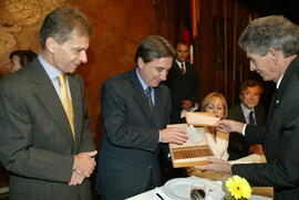 Germano Rigotto em jantar da companhia de cigarros Souza Cruz Nacional e Internacional. Autor: Nabor Goulart