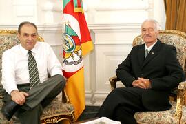 Chefe da Casa Civil, Alberto Oliveira, durante audiência com o presidente da Câmara de Vereadores de Imbé, José Barbosa. Autor: Itamar Aguiar