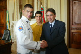 Germano Rigotto recebe estudantes do Colégio Militar. Autor: Jefferson Bernardes